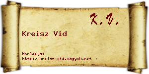 Kreisz Vid névjegykártya